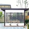 Generic Porta scorrevole per esterni con pannelli laterali in PVC trasparente impermeabile t per Pera Patio divisore resistente alle intemperie tela con occhielli