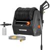 Giraffe Tools Idropulitrice ad alta pressione, 16,5 max MPa, 2,0 max GPM idropulitrice elettrica per montaggio a parete, con tubo retrattile da 30 m, per auto, terrazza, tubo rigido nero