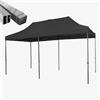 MADELUX Gazebo pieghevole acciaio portatile estendibile richiudibile estensibile per fiere eventi stand chiosco tenda tendone mercato mercatino (laterali esclusi) (Nero, 3x6m)