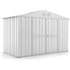 Notek Srl Box in Acciaio Zincato Casetta da Giardino in Lamiera 3.27 x 1.55 m x h2.17 m - 114 kg - 5.06 Metri Quadri (Bianco)