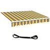 Generic Tendone Parasole In Tela, Telo Tende da Sole per Esterno Ricambio | Copertura Avvolgibile in Tessuto, a Strisce Gialle e Grigie, Impermeabile Anti-UV, per Patio e Balcone(245x250cm)