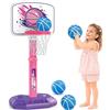 YESHIN Canestro da basket per bambini, per interni ed esterni, portatile, con pannello divertente, regolabile in altezza 77-140 cm, base stabile, 4 palle da basket e pompa, giocattolo per ragazzi e