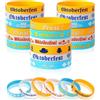 T TAKONE TAKONE Bracciale Oktoberfest - 18 bracciali in silicone stile bavarese Birra Festa, design blu e bianco per feste e tende da birra