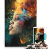 JIANGENNF Puzzle da 1000 pezzi per adolescenti, raffigurante una donna africana dai colori vivaci Gioco rilassante, stimolante da completare, ideale per rafforzare il legame di coppia 38x52cm