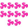 QUARKZMAN Confezione da 10 Motore DC Elica 2mm Plastica Eliche Rosa Rosso | 30mm Forma Ventilatore 3-pale, Rotonda, per Modellismo Aereo Scienza Educazione Giocattoli Motore RC Barca Micro