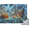 K5R8V1A4 Nave dei Pirati Puzzle 1000 Pezzi Gioco di Puzzle 1000 Pezzi Battaglia Navale Notturna Relax Concentrazione Casa Famiglia Regalo Adulti 38x26cm/1000pcs