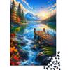 FBFNIOPZUYAw 1000 Pezzi Mini Puzzle Lago Montagna per Adulti | 38 x 26 cm Cartone Decorazione Soggiorno Taglio Preciso Regalo Compleanno Rilassato