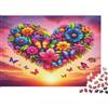 6N2X9A4S Fiore Cuore Colorato Puzzle 1000 Pezzi Carta per Adulti Scena Tramonto con Farfalle Gioco di Puzzle 1000 Pezzi Relax Decorazione Regalo Festa 70x50cm/1000pcs