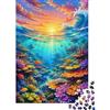 HMMIQAUCRXYN Oceano Corallo Tramonto Puzzle, 1000 Pezzi per Adulti Alta Qualità | 38x26cm Amanti D'arte, Regalo Compleanno, Cartone, Interazione Familiare, Finitura Liscia