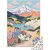 VNXTPQLKWMDJ Paesaggio di Montagna Innevata Puzzle 1000 Pezzi Carta per Adulti Fiume e Campo di Fiori Relax Decorazione Famiglia Regalo 38x26cm/1000pcs