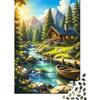FBFNIOPZUYAw Puzzle Mini 1000 pezzi Capanna Fiume Foresta per Adulti | 38 x 26 cm Cartone Decorazione Casa Taglio Preciso Regalo Compleanno Rilassato