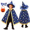 Huanmin Costume di Halloween per bambini, mantello da strega con cappello, zucca e borsa per caramelle