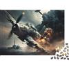 K5R8V1A4 Aereo da combattimento vintage Puzzle 1000 Pezzi Carta Adulti Scena di battaglia aerea Gioco di Puzzle 1000 Pezzi Famiglia Relax Decorazione Regalo 38x26cm/1000pcs