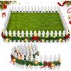 KATELUO Mini Recinzione per Giardino, 90 x 5 cm Mini Staccionata in Legno con Luci, Recinzione in Miniatura per Natale, Decorazioni da Giardino Miniatura per Giardino Delle Fate, Casa Delle Bambole, Bonsai