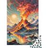 FBFNIOPZUYAw Vulcano Montagna Lago Puzzle, 1000 Pezzi per Adulti Alta Qualità | 38x26cm Amanti Di Puzzle, Regalo Di Compleanno, Cartone, Lenitivo Dell'umore, Vestibilità Stretta