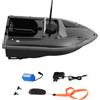 BSJAHTOP Barca da mangime con telecomando da 500 m, con luce navigatore LED | Barca da pesca telecomandata da 110-240 V, con telecomando e antenna, per pesca notturna, esca, 49 x 27 x 16 cm