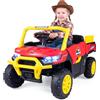 COSTWAY 12 V Macchina Elettrica per Bambini 3+ Anni, Auto UTV, Rosso | Veicolo Cavalcabile con Cassone, 2 Motori, Telecomando, Cintura di Sicureza, Macchinina con Luci, Musica, Velocità Regolabile