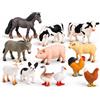 panemy 12 Animali della Fattoria, Set Figure di Animali in PVC | 12 animali della fattoria realistici in PVC per gioco di ruolo, riconoscimento degli animali, collezione e idea regalo