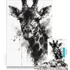 JIANGENNF Puzzle per adulti da 1000 pezzi, illustrazione di giraffa elegante, gioco educativo, regalo di compleanno, adatto per la decorazione della scrivania 38x26cm