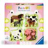 Ravensburger Puzzle UP 12004001 - Farm animals - 4 puzzle a forma di contorno da 4, 6, 8, 10 pezzi, con modelli di immagini di grandi dimensioni e libretto informativo, puzzle da 2 anni