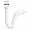 TECNOAGUA T39D - Sifone estensibile universale per lavandino e lavello con bocca incollabile e dado pazzo, attacco da 1 1/2 a 1 1/4, uscita Ø 32 mm, Ø 40 mm, flessibile regolabile da 350 a 900 mm