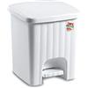 Stefanplast Pedalina Pattumiera da Bagno Pedale 4,5lt, Bianca, cm 20,5x20,5x23,5h