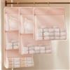 Generic Portaoggetti per letto dormitorio da appendere all'armadio, colore rosa: 3 | Organizer da appendere per armadio, 1/2/3 ripiani, in tessuto, per biancheria intima e calzini