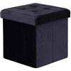 milani home - pouf quadrato, velluto, seduta poggiapiedi, nero, 38 x 38 x 38 cm