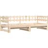vidaXL Dormeuse Estraibile 2x(80x200) cm in Legno Massello di Pino