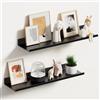 Wisfame Mensole da Muro Metallo, Set da 2, Mensola da Parete Nero Opaco | 40 × 10,5 cm, Per Bagno, Cucina, Soggiorno e Ingresso, 5 kg per Ripiano, Acciaio Verniciatura a Polvere, Scaffale da Parete