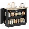 HOMCOM Isola per Cucina con 2 Ripiani Aperti, 105x60x82 cm, Rovere e Nero | 2 Armadietti con Ante, Mobile da Cucina in MDF