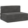vidaXL Divano Letto Pieghevole Grigio Scuro 100 x 80 x 60 cm Tessuto