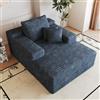 luckdect Divano letto singolo, 159 x 115 cm, velluto a coste | Grande Seduta, Divano Meridiana da Pavimento, 3 cuscini, Schiuma e Molle insacchettate, Senza Montaggio, per Soggiorno