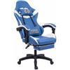Generico Forza Azzurri Sedia Gaming Calcio Napoli Centenario Blu | Ergonomica, Poggiapiedi Retrattile, Cuscino Lombare, Poggiatesta Incluso, Design Racing