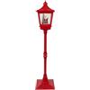 COSE DA CASA Decorazione Scena Animata babbo natale Lampione Natalizio Rosso alto 135 | Luci Musica Movimento Neve Finta Decorativo da Interno o Esterno Coperto
