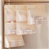Generic Portaoggetti da appendere per letto dormitorio, guardaroba, beige, 3 pezzi | Organizer da appendere per armadio, 1/2/3 ripiani, in tessuto, per biancheria intima e calzini