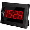 Timegyro Orologio da Parete Digitale LED Alarm Clock Alimentato a Batteria Solo con Snooze, 12 / 24H, Auto Dim, Luminosità Funzioni Regolabili (Nero)