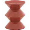 HowHomely Tavolino da salotto, moderno, rosso, minimalista, comodino, tavolino da caffè, tavolino laterale in plastica, forma geometrica compatta