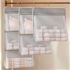 Generic Portaoggetti da appendere per dormitorio, letto, guardaroba, grigio, 3 | Organizer da appendere per armadio, 1/2/3 ripiani, in tessuto, per biancheria intima e calzini