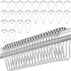 Bangbobi 24 Anelli per Tenda Doccia, Ganci, Metallo, Argento | Sistema a sfere, scorrimento fluido, metallo robusto, durevole, bagno cucina soggiorno, anelli tenda