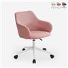 Produce Shop Sedia Girevole in Tessuto con braccioli per Ufficio Smart Working Kivri - Rosa