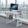 PIPIPOXER Scrivania per computer portatile, 80 x 50 cm, grande tavolo da lavoro, tavolo da lavoro, tavolo da pranzo in legno e con telaio in metallo tipo Z, per camera da letto o ufficio, bianco