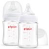 Pigeon Biberon in vetro a collo largo, 141,7 g, confezione da 2 | Bottiglia in vetro borosilicato, anti-coliche, sensazione naturale, alimentazione sicura, facile da pulire