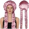ELKLUG Cuffia Seta per Capelli Notte Rosa, Bonnet Seta per Capelli Ricci e Lisci, Cuffia per Dormire Anti-Crespo con Fascia Elastica Morbida, Protezione Capelli per la Notte e Trattamenti