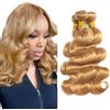 Hxxcoup Body Wave #27 Honey Blonde Capelli Umani Naturali Human Hair Bundles Weave Extensions Double Weave 3 Bundles Totaling 300 Grams 12 14 16 Inch