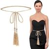 TIESOME Cintura a nappa da donna, abito intrecciato cintura skinny intrecciato Bowknot cintura in vita sottile da donna cintura da donna nappa cintura nera catena in oro per abito da donna