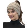 Vivisence Invernale Cappello con Buco per La Coda di Cavallo Stile Classico con Elastico per Perfetta Tenuta Realizzato in Filato Caldo di Acrilico Ideale per Le Giornate Fredde