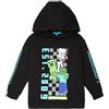 Minecraft Felpa con cappuccio per ragazzi con tasca a marsupio, 100% cotone, calda felpa da gioco per bambini da 5 a 12 anni, regalo per ragazzi, Nero , 7-8 anni