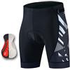 Volere è potere Men's Bike Shorts 3D Padded Cycling Road Biking Mountain Riding Biker Bicicletta UPF 50+ Ciclo Pants Zipper Pockets
