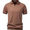 Generic Polo da uomo in Tencel con colletto spalmato,Camicia regular fit vecchi soldi,Top estivo a maniche corte per affari